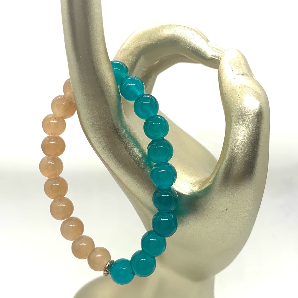 [Twist and Turn] Stretchy Brillant Glass Beaded Bracelet
